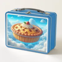 Funny Strawberry Pie in the Sky Idea Metal Lunch Box