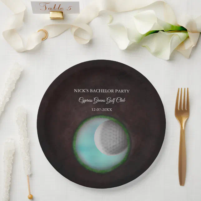 Golf Bachelor Party - Golfing trip Classic Stylish Paper Plates