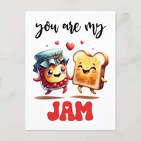 You Are My Jam Funny Punny Valentine Postcard