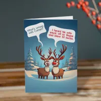 Funny Reindeer in Vegas Folded Christmas Card