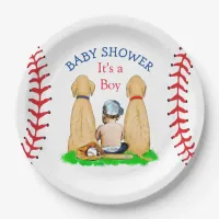 Boy's Baseball Themed Baby Shower 2 Labs and Baby Paper Plates