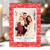 Most Wonderful Christmas Family Holiday Photo Card