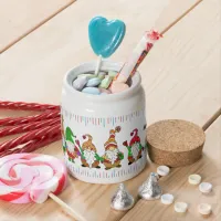 Cute Cartoon Christmas Gnomes Candy Jar