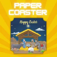 Happy Easter - Nativity | Paper Coaster