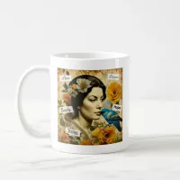 Personalized Inspirational Words and  Vintage Lady Coffee Mug