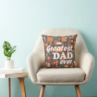 Geometric Greatness: Greatest Dad Ever Throw Pillow