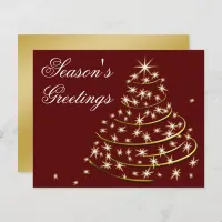 Budget Red Gold Christmas Tree Holiday Card