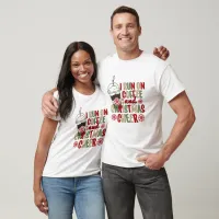 Coffee and Christmas Cheer Retro Groovy Christmas  Tri-Blend Shirt