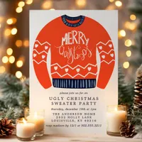 Tacky Merry Christmas Ugly Christmas Sweater Party Invitation