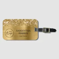 Glittery Gold Foil Logo Luggage Tag