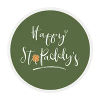 Happy St. Paddy's Orange Shamrock ID336 Edible Frosting Rounds