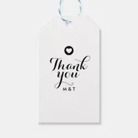 Minimal Thank You Heart Personalized Wedding Favor Gift Tags