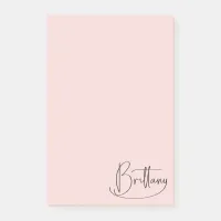 Brittany Handwritten Signature Decorative Y Blush Post-it Notes