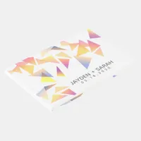 Pastel Multi-Colored Confetti White Wedding Guest Book