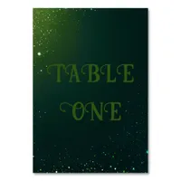 Elegant Green Sparkle Wedding Background Table Number