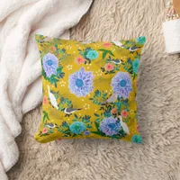 Elegant chic Tropical Bird Botanical  Throw Pillow