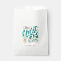 Magical Christmas Typography Teal ID441 Favor Bag