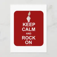 Keep Calm Rock On Postcard