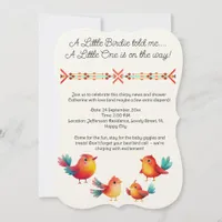 Bird-Themed Baby Shower Cute Watercolor Invitation