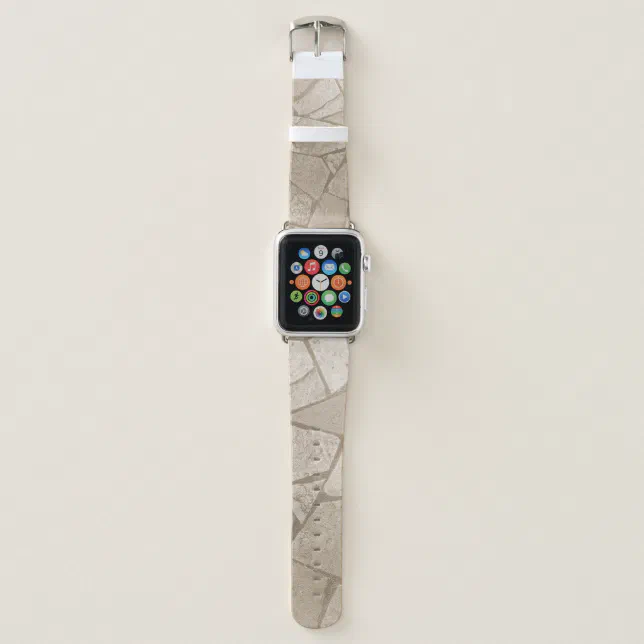 Elegant Sepia Toned Cracked Stones Apple Watch Band