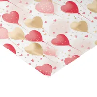 Valentine's Pink Red and Gold Heart Balloons  Tissue Paper