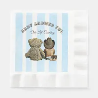 Ethnic Lil Cowboy and Teddy Bear Baby Shower Napkins