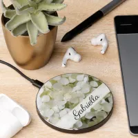 White Hydrangea Flowers Wireless Charger