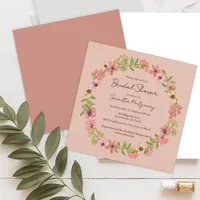 Floral Pink Botanical Pink Spring Bridal Shower Invitation