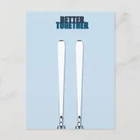 Better Together Ski Pair Postcard