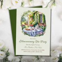 Elegant Watercolor FLoral Housewarming Tea Party Invitation