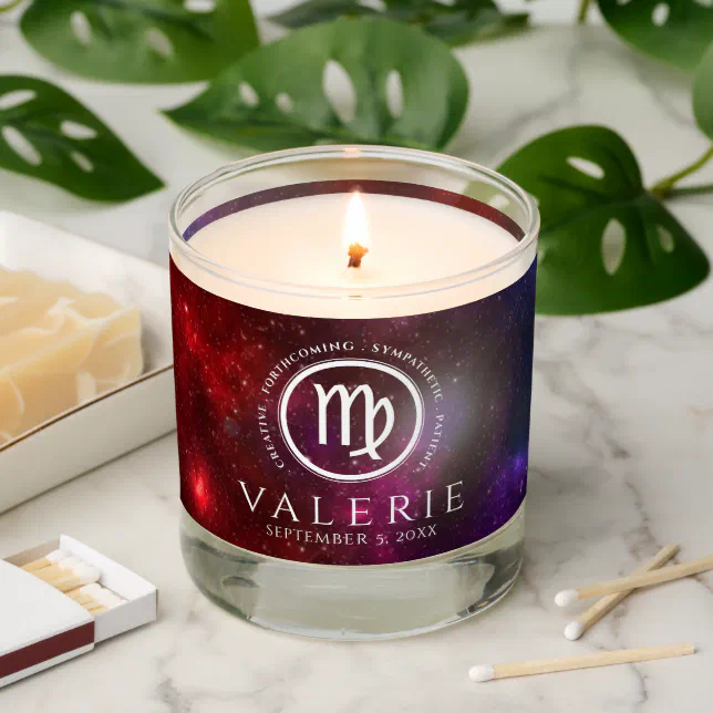 Elegant Starfield Virgo Maiden Western Zodiac Scented Candle