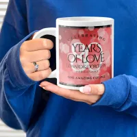 Elegant 80th Ruby Wedding Anniversary Celebration Giant Coffee Mug