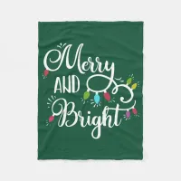 merry and bright holiday lights fleece blanket