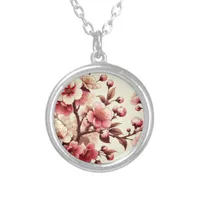 Cherry Blossom Silver Plated Necklace