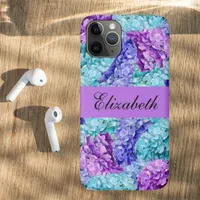 Magnificent hydrangea blossoms, personalizable    iPhone 11 pro case