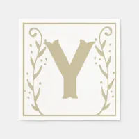 Letter Y Alphabet Block Gender Neutral Baby Shower Napkins