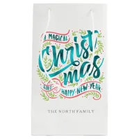 Magical Christmas Typography Teal ID441 Small Gift Bag