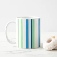 Aqua Blue Green Beach Color Stripes Coffee Mug