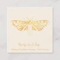 New Age Occult Shop Gold Moth Square Business Card