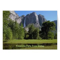 Yosemite Falls from Valley in California Card