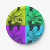 Delphinium  flowers painting paper plates