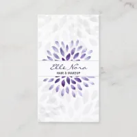 watercolor purple floral Makeup artist Card