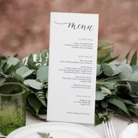 Modern Right Aligned Elegant Wedding Dinner Menu