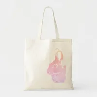 Simple Minimal Pastel Rainbow Easter Bunny  Tote Bag