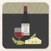 Corporate Wine Tasting/ Wine and Cheese add logo Square Paper Coaster