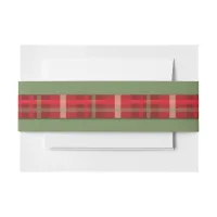 Crimson & Evergreen Christmas Wedding Invitation Belly Band