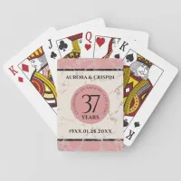Elegant 37th Alabaster Wedding Anniversary Playing Cards