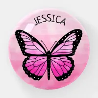 Add your name to this Pretty Pink Butterfly   Paperweight