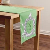 Romantic, Vintage Wreath Personalized  Short Table Runner