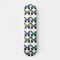 Aqua, Pink, and Yellow -  Elegant Butterflies Skateboard Deck